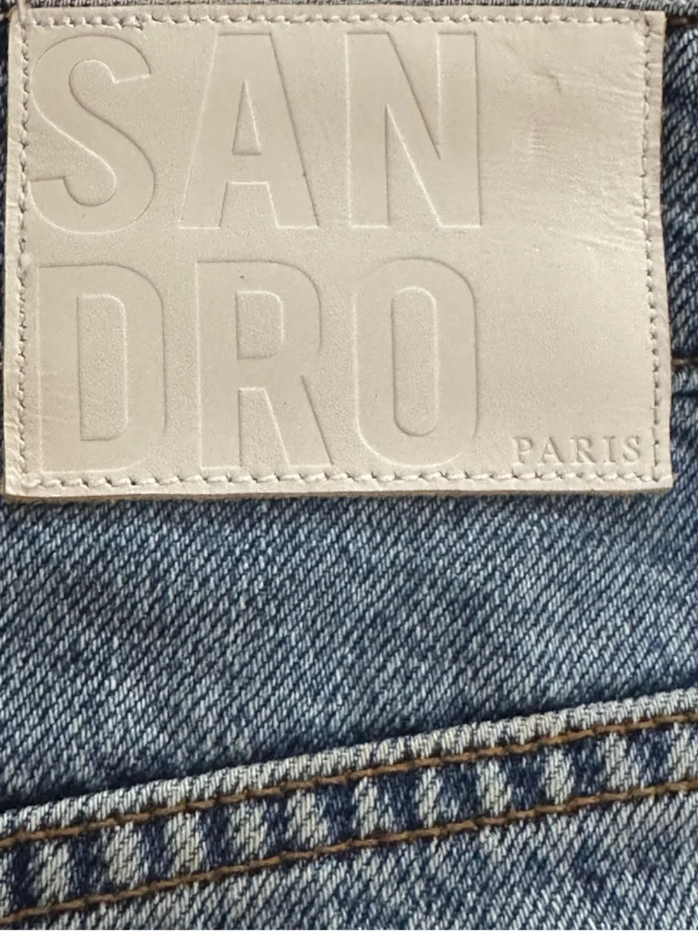 Sandro Metallic Silver & Denim Mini Skirt Size Small (1) Excellent Condition! - Picture 11 of 12